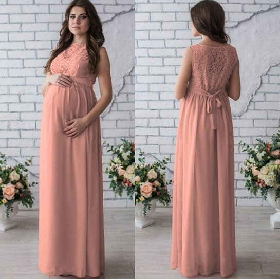 Femme Elegante Maxi Schwangerschaftskleid Drune