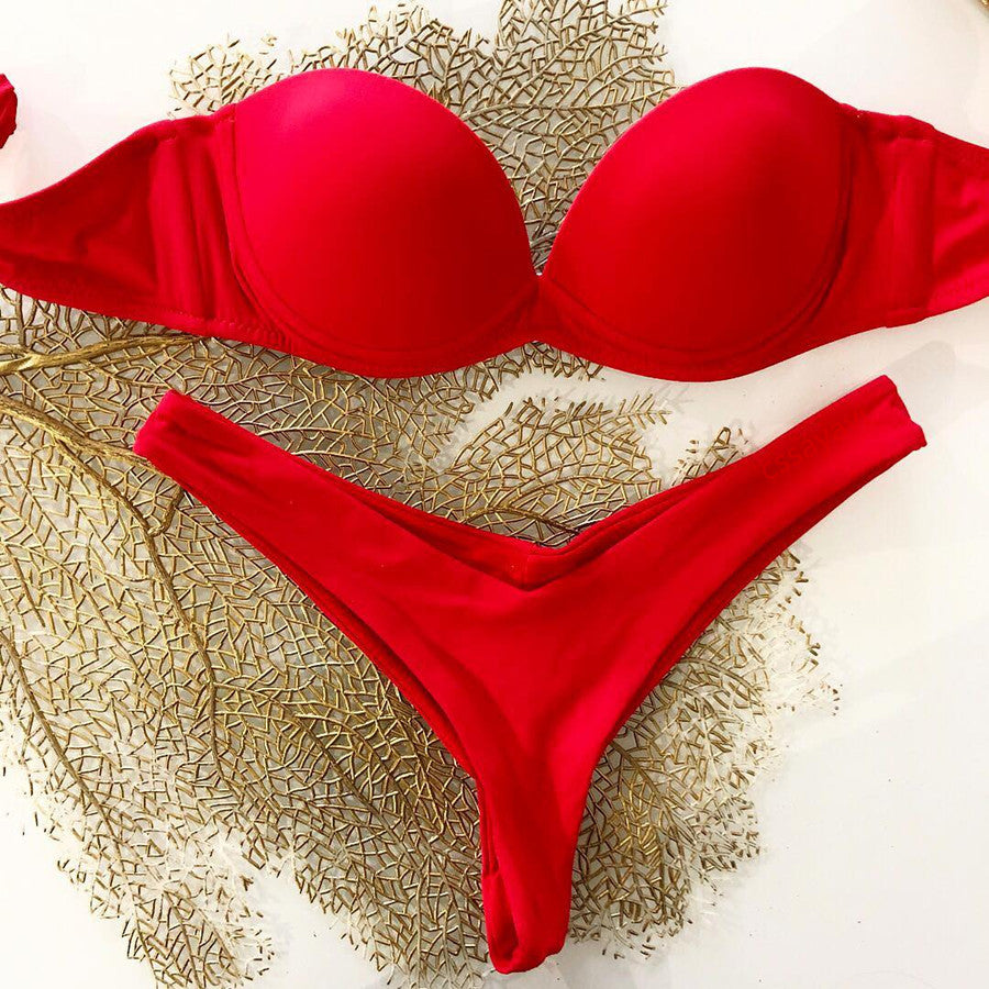 Damen Push-up Bikini Drune