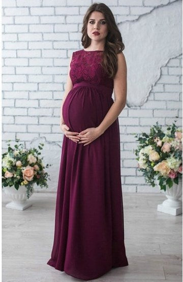 Femme Elegante Maxi Schwangerschaftskleid Drune