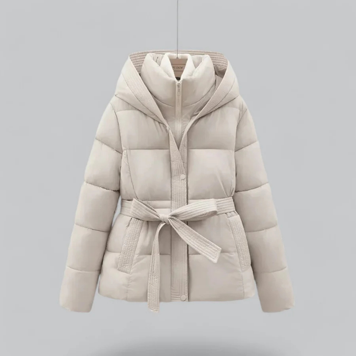 Drune | Winter Gürtel Puffer Kapuzenjacke Kurz und Warm