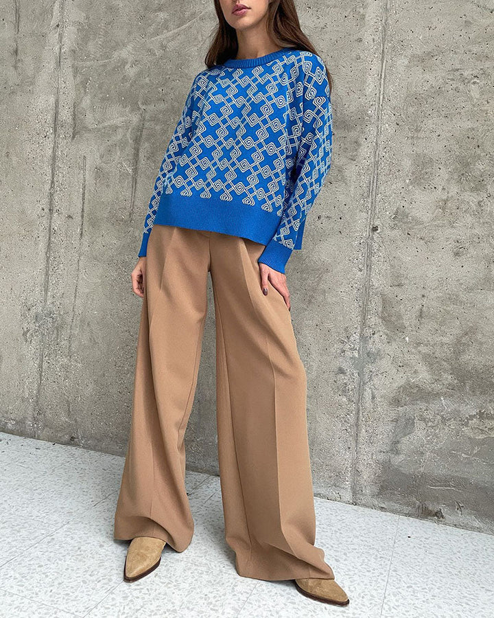 Drune | Muster Strickpullover Weich und Trendy Statement-look