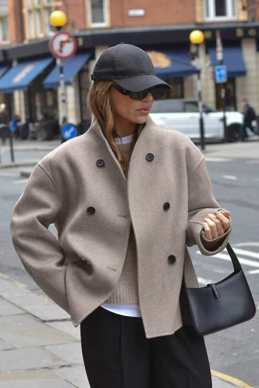 Drune | Woll Stehkragen Lange Jacke