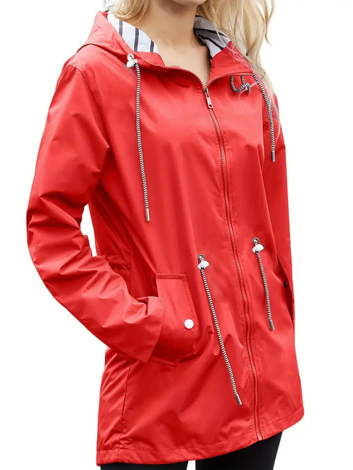 Drune | Lässiger Wasserdichter Hoodie mit Langen Ärmeln, Knie-Lang für Frauen Perfekt für Herbst und Winter