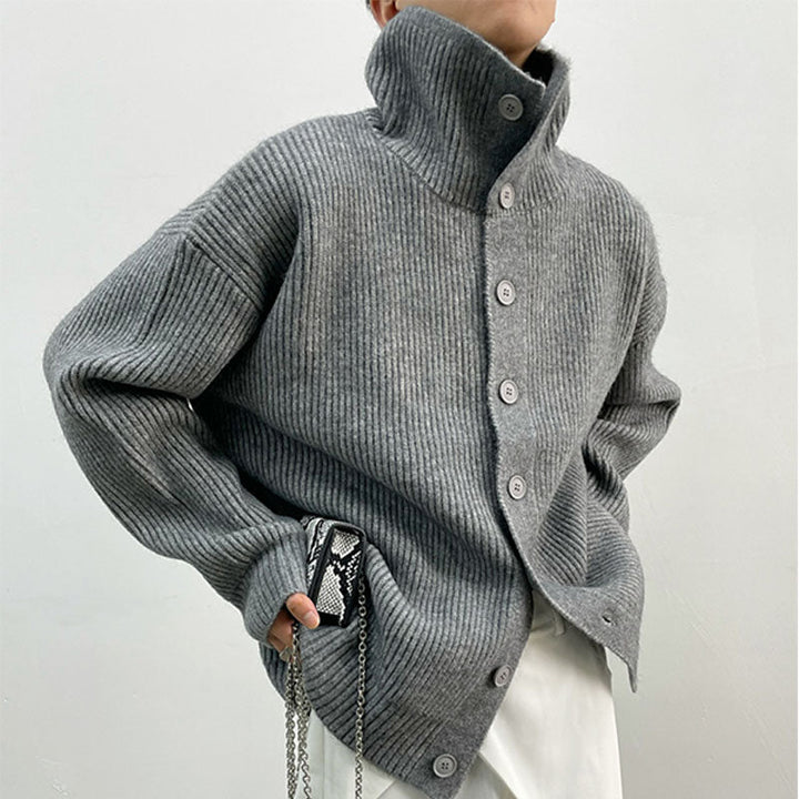 Drune | Rippstrick-cardigan mit Knöpfen Weich und Warm Lässige Eleganz