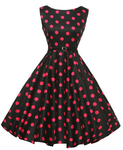 Damen A-Linien Kleid mit Punkten und tailliertem Design Drune