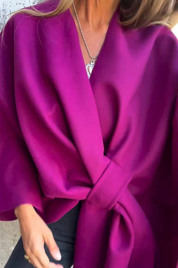 Drune | Cozy, loose V-neck stole cape jacket