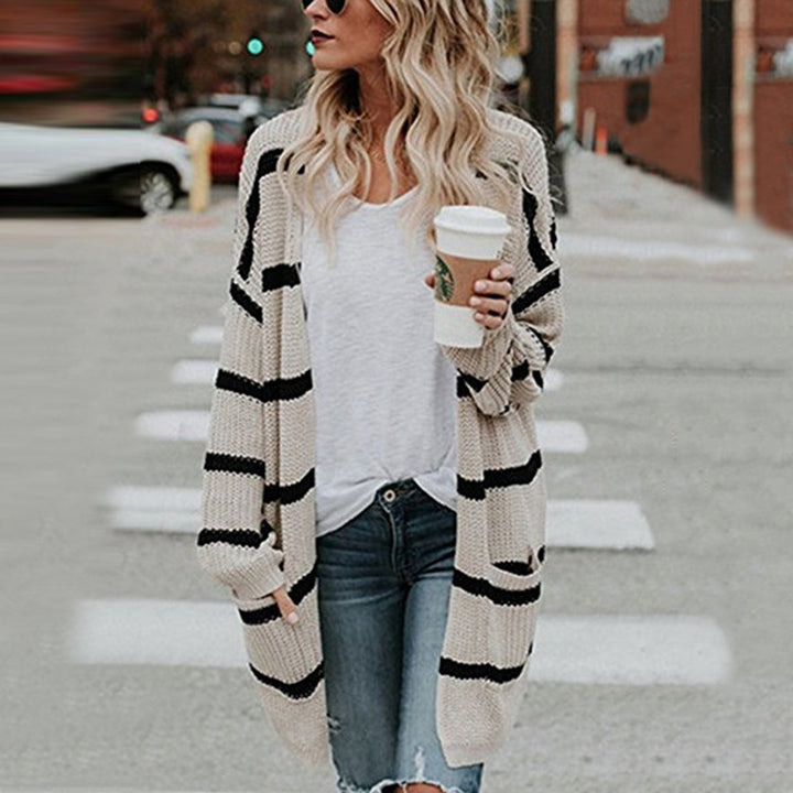 Damen Grobstrickcardigan mit lässigem Schnitt und großen Taschen Drune