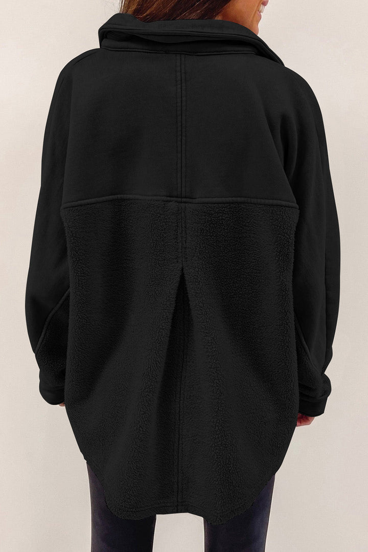 Drune | Weiche Fleecejacke mit Großen Knöpfen Polyester Komfort und Warmer Stil