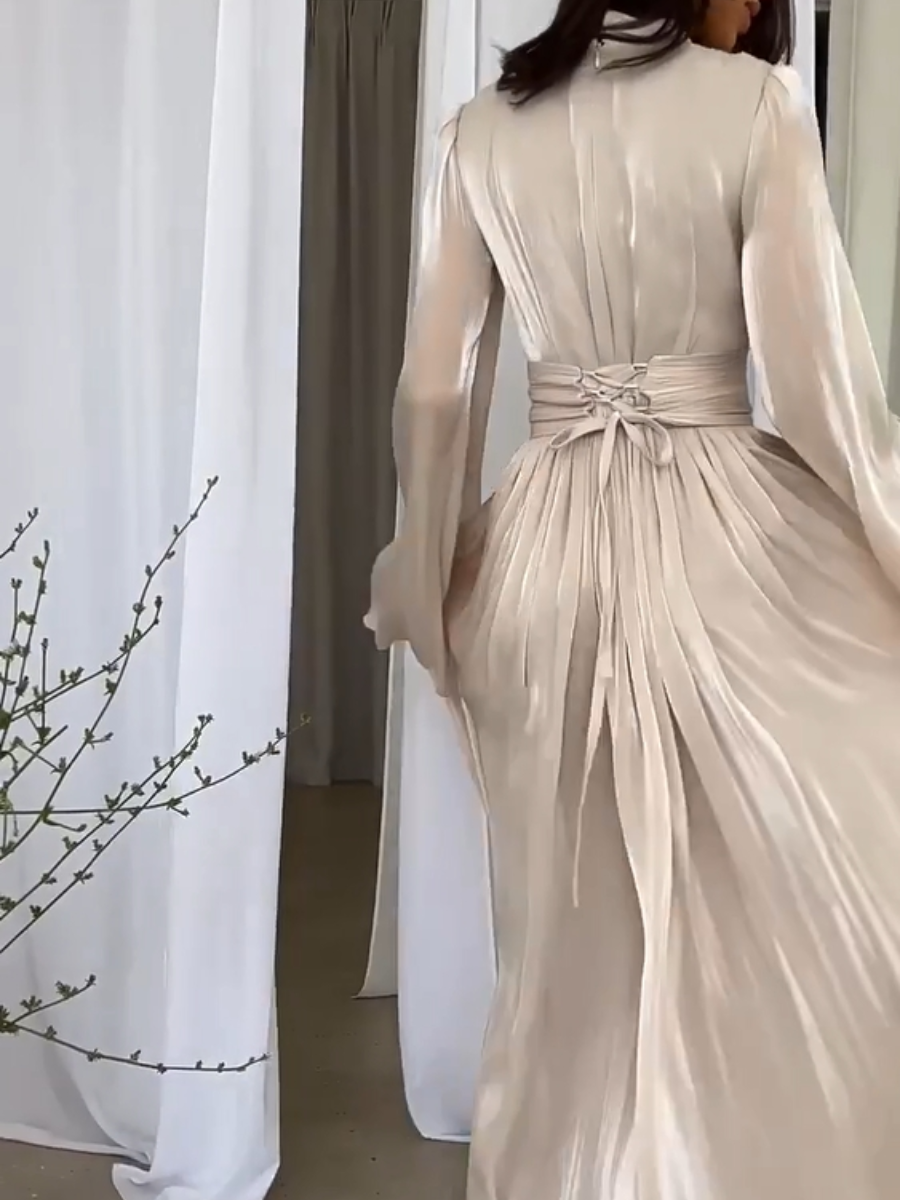 Drune | Stylisches Maxikleid mit Bindegürtel