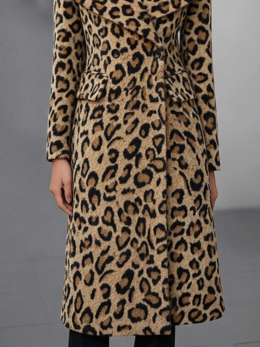 Drune | Winterjacke mit Leopardenmuster, beidseitig aus Wolle – elegante Auß Jacke für legere und formelle Anlässe