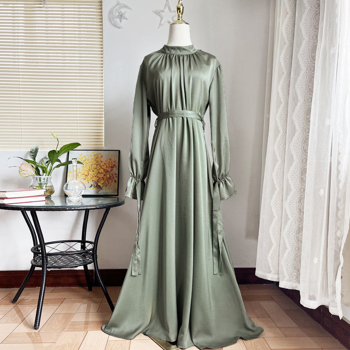 Drune Elegant Satin Gebundenes Kleid