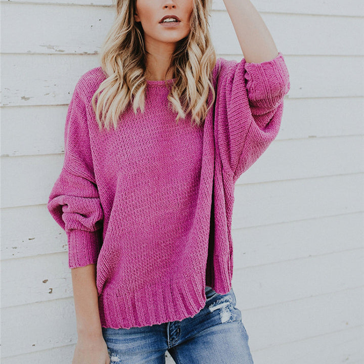 Damen Oversized Strickpullover mit weiten Ärmelabschlüssen und lässigem Look Drune