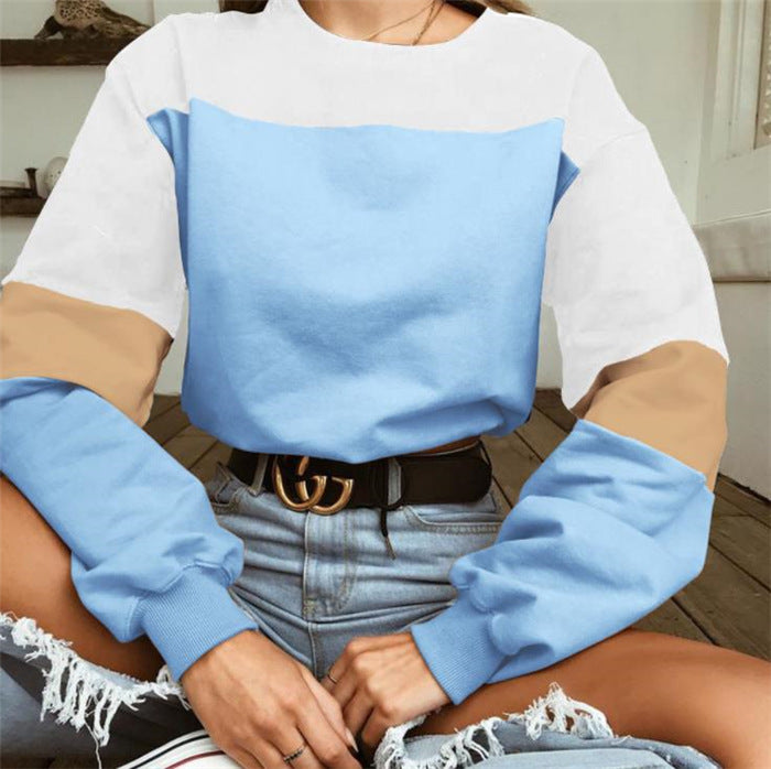 Damen Sportlicher Sweatshirt mit modernen Blockstreifen Drune