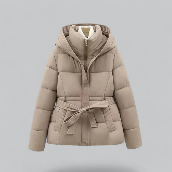 Drune | Winter Gürtel Puffer Kapuzenjacke Kurz und Warm