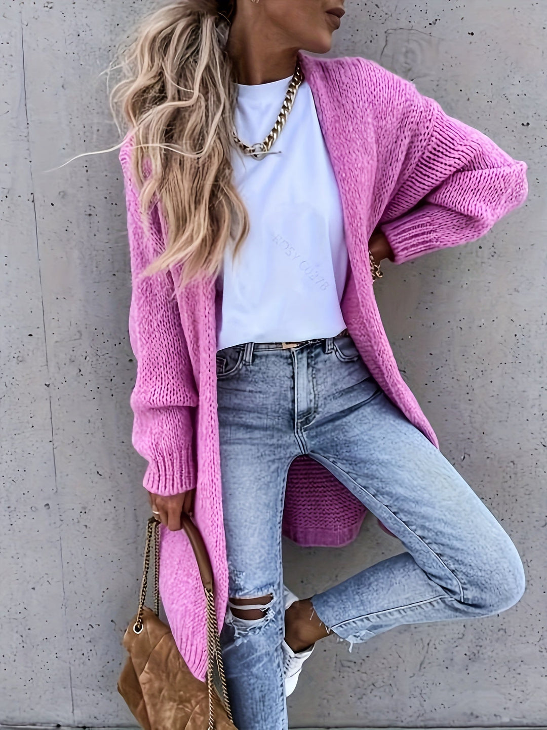 Drune | Langarm Gestrickte Strickjacke Für Damen - Perfekt für Alltagstragen