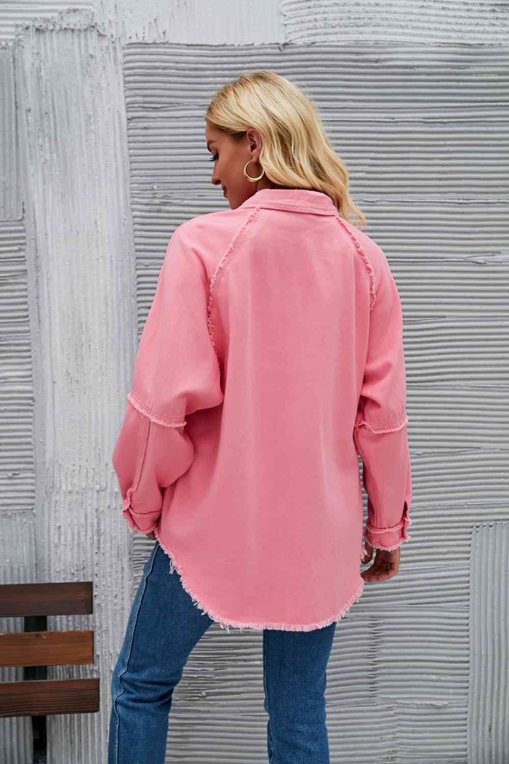 Drune | Raw Hem Kragen Denimjacke