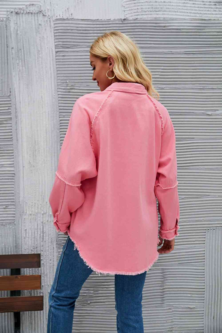 Drune | Raw Hem Kragen Denimjacke