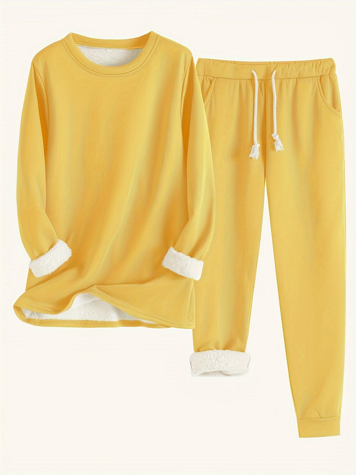 Drune | Stilvolle Winter Casual Thermische Sweatshirt- und Jogginghose-Set für Frauen