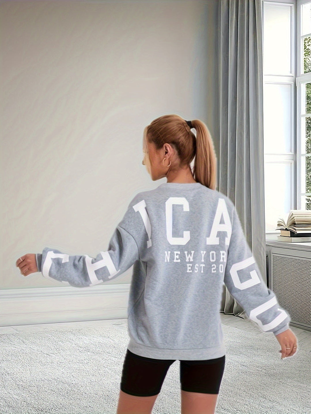 Drune | Langarm Sweatshirt mit Print Baumwolle