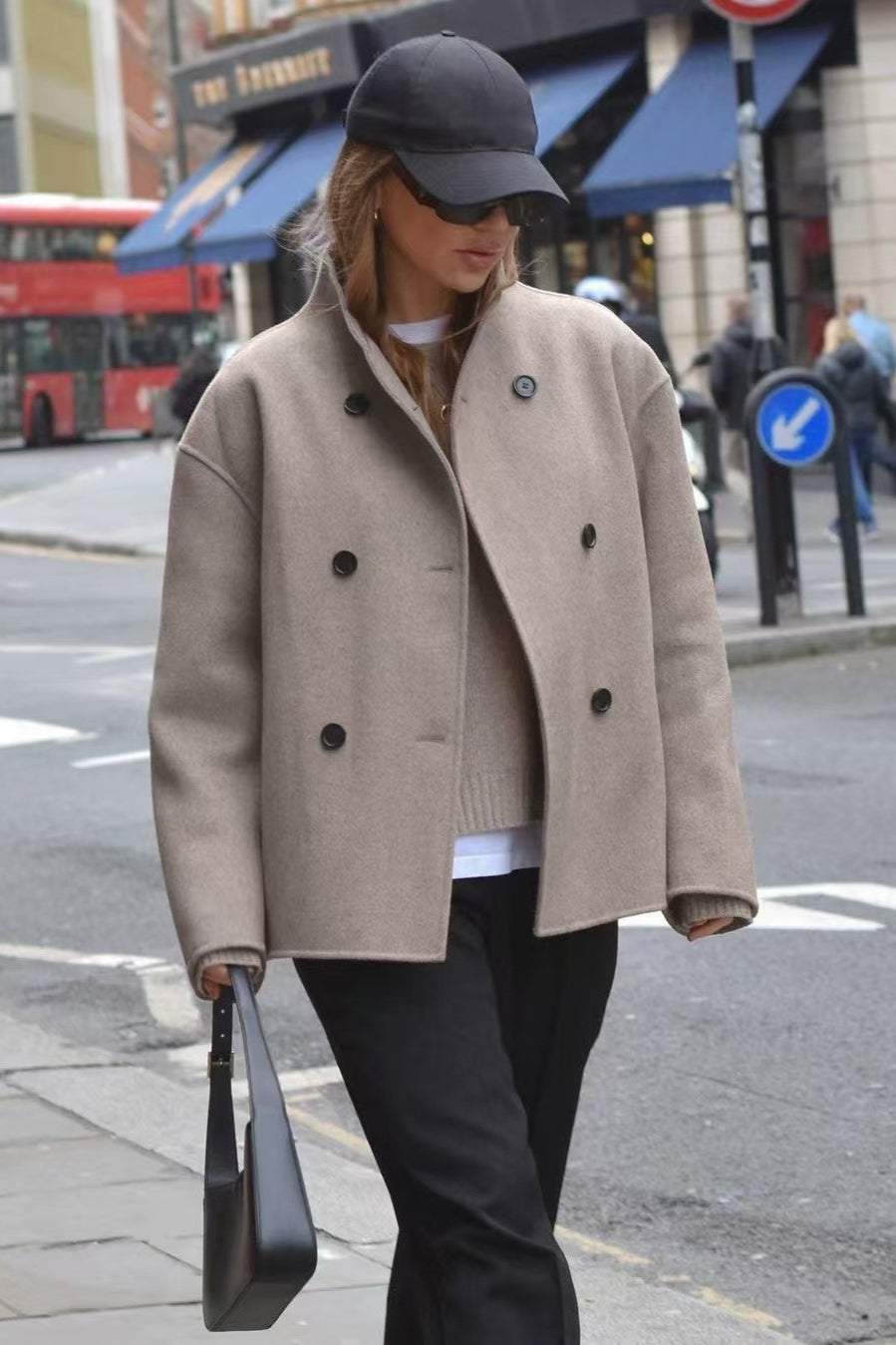 Drune | Woll Stehkragen Lange Jacke