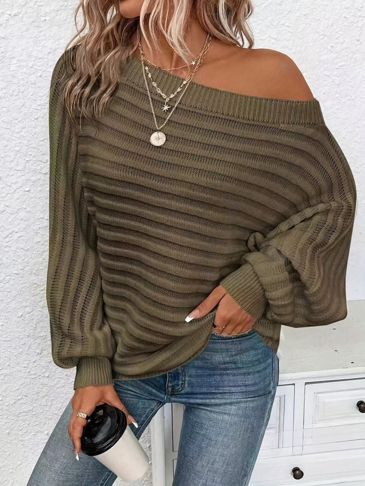 Drune | Schulterfreier Wollpullover mit bequemem Design Pullover Damen - Perfekt für lässige Tage