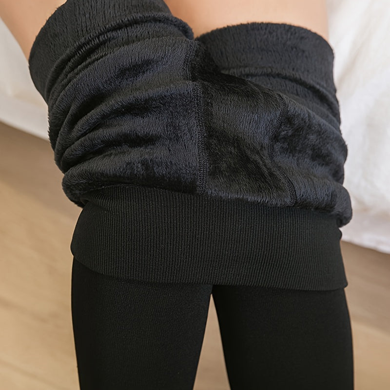 Drune | Schwarze Thermoleggings aus Fleece für den Winter