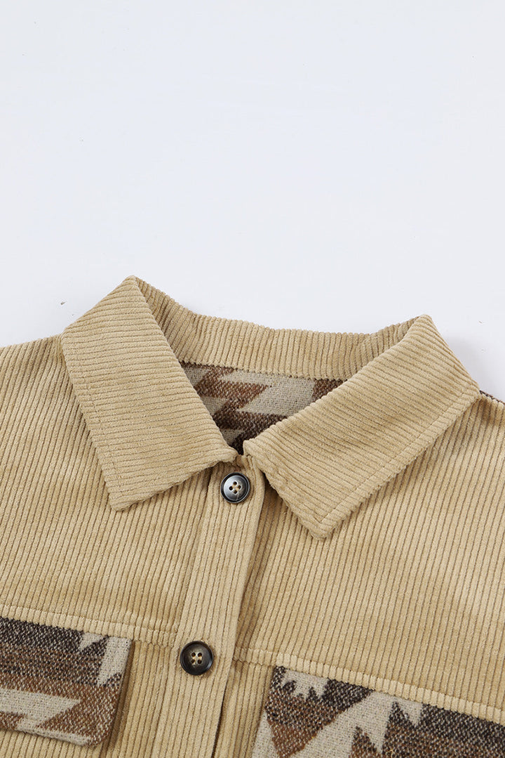 Drune | Aztek-muster Shirtjacke Baumwolle Komfort und Stil