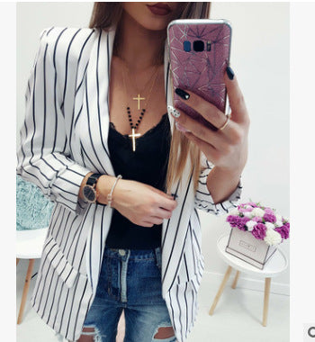 Damen Blazer im modischen Streifen-Look mit komfortabler Passform Drune