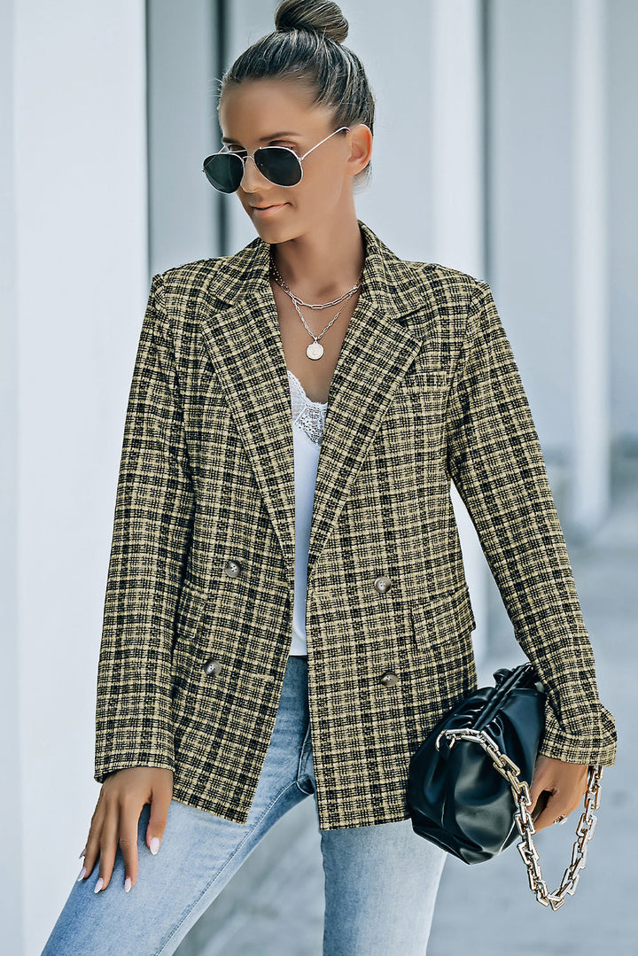 Drune | Karierter Doppelreiher Langarm-Blazer