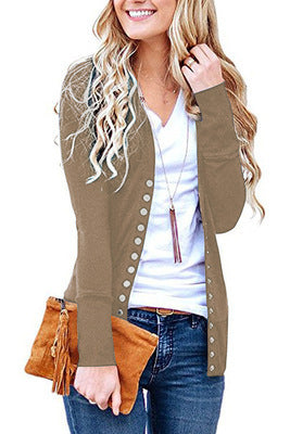 Damen nan Feinstrick-Cardigan mit dekorativen Metallknöpfen und schmaler Silhouette Drune
