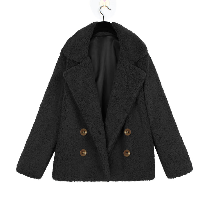Damen Kuschelige Boucle-Jacke mit doppelter Knopfleiste Drune