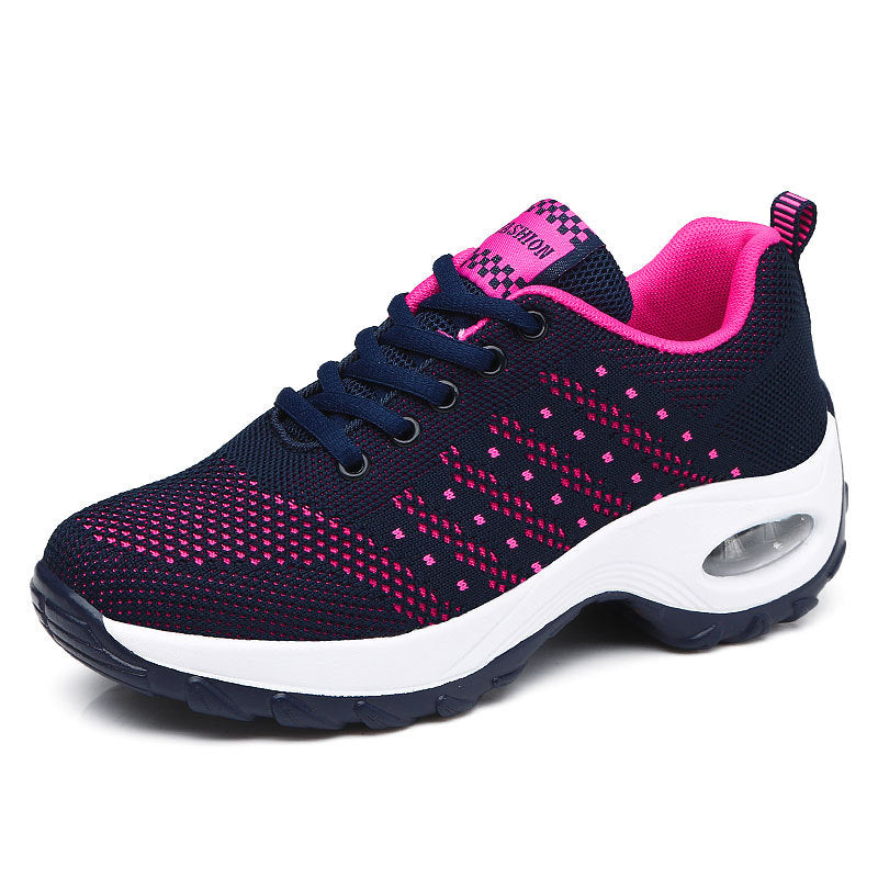 Damen nan leichter Mesh-Komfort-Sneaker mit integrierter Luftfederung, gepolsterter Fersenmanschette und federnder Wellenlaufsohle Drune