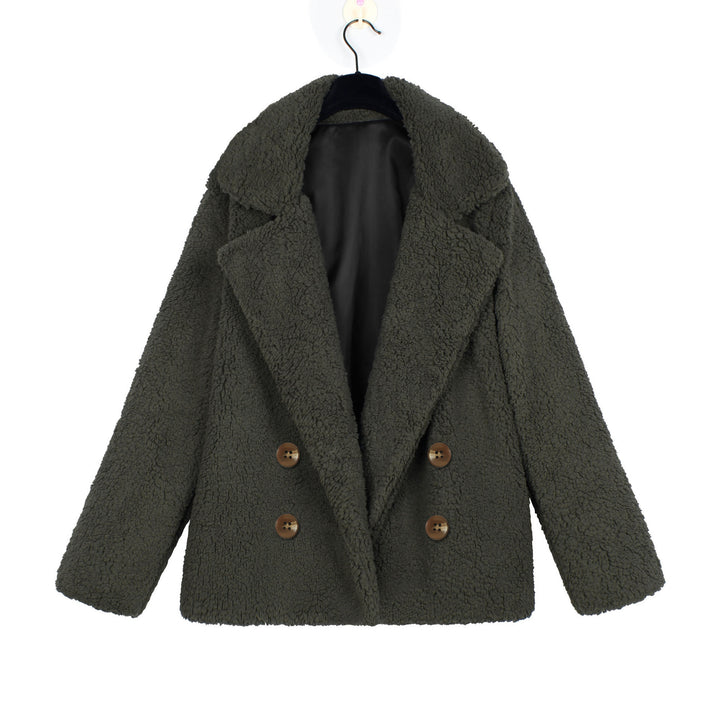 Damen Kuschelige Boucle-Jacke mit doppelter Knopfleiste Drune