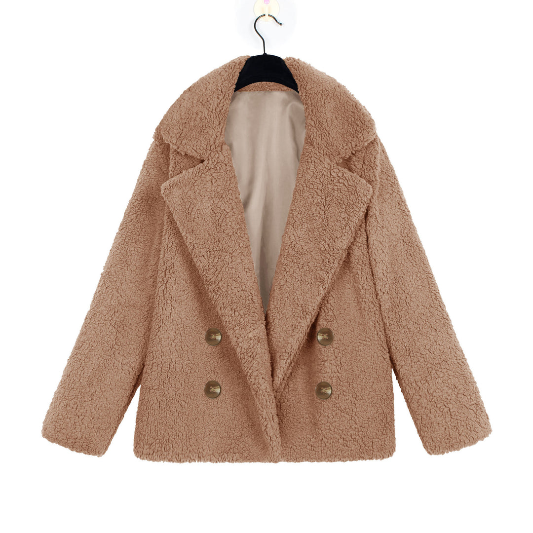Damen Kuschelige Boucle-Jacke mit doppelter Knopfleiste Drune