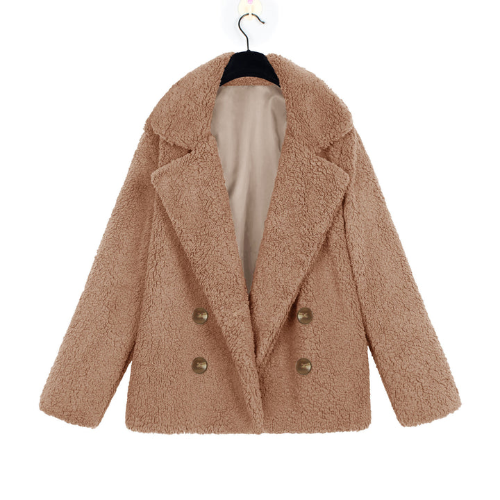 Damen Kuschelige Boucle-Jacke mit doppelter Knopfleiste Drune