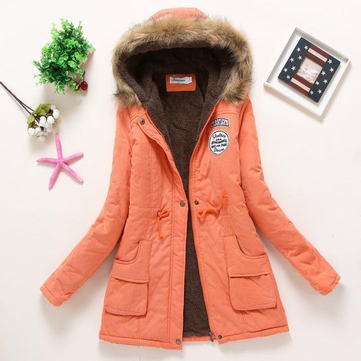 Damen gefütterte Übergangsjacke mit Kapuze und Teddyfutter Drune