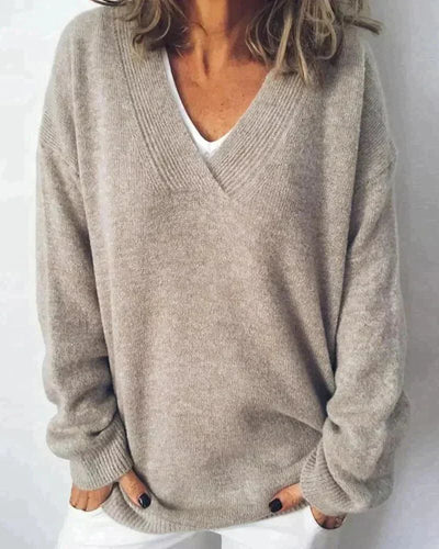 Drune | Bequeme V-Ausschnitt Damenpullover