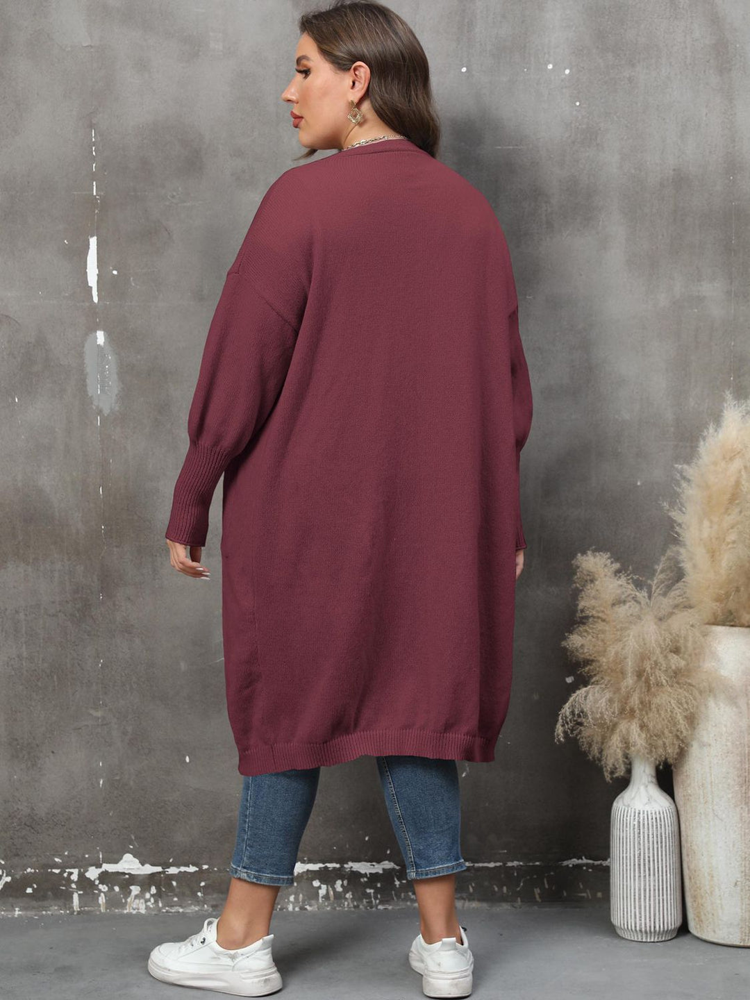 Drune | Plus Size Langarm Taschen Cardigan