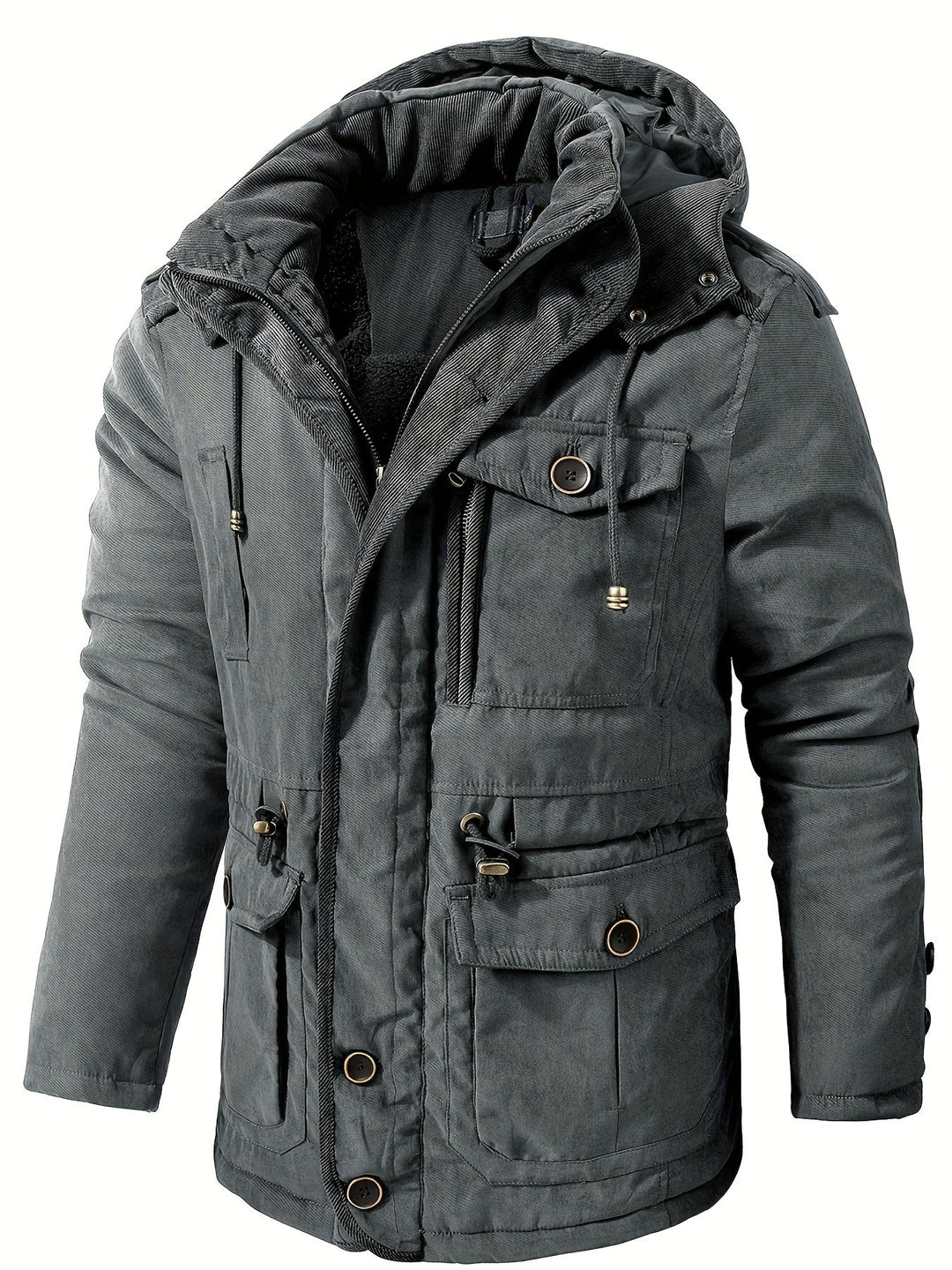 Drune | Casual aus Baumwolle Stil Cargo Winterjacken mit Taschen für Männer - Perfekt für Aktivitäten im Freien