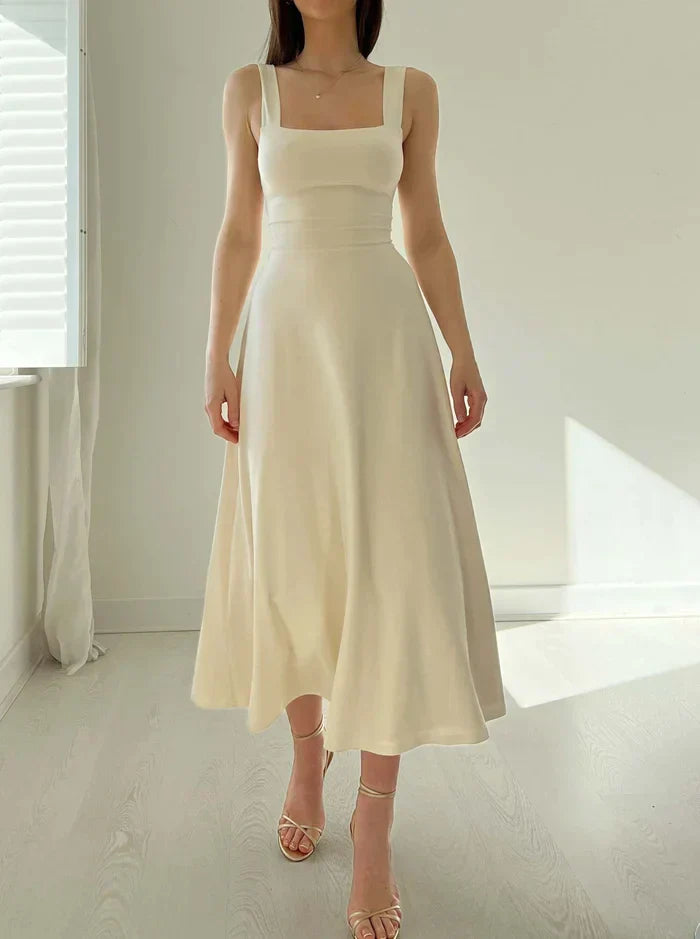Drune - Elegantes ärmelloses A-Linien-Midikleid – Zeitloser Chic | Fit-and-Flare Midikleid – Perfekt für jeden Anlass