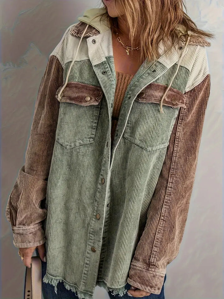 Drune | Farbblock Hoodie Jacke für Damen | Perfekt für Herbst und Winter