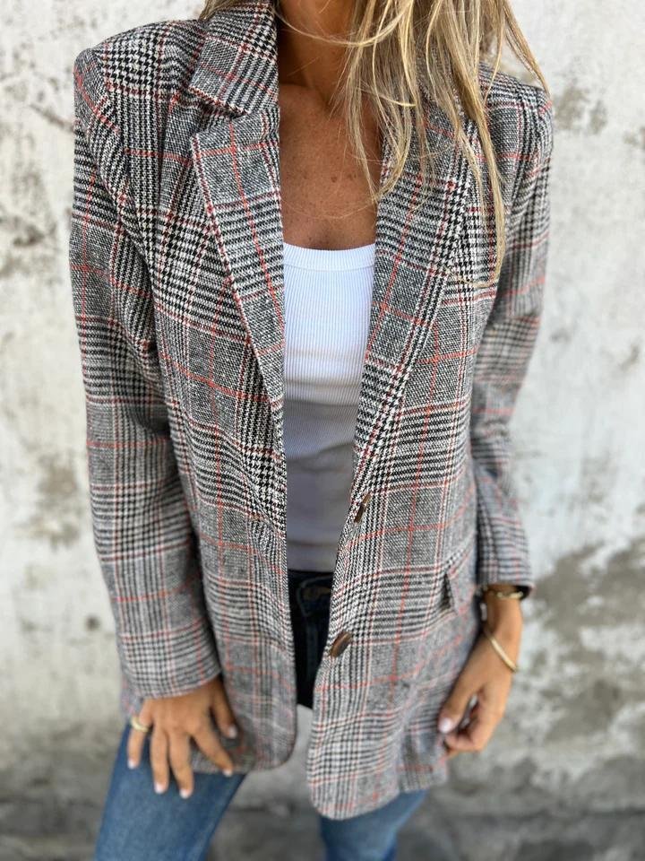 Drune | Stilvolle Damen Winter Kariert Blazer