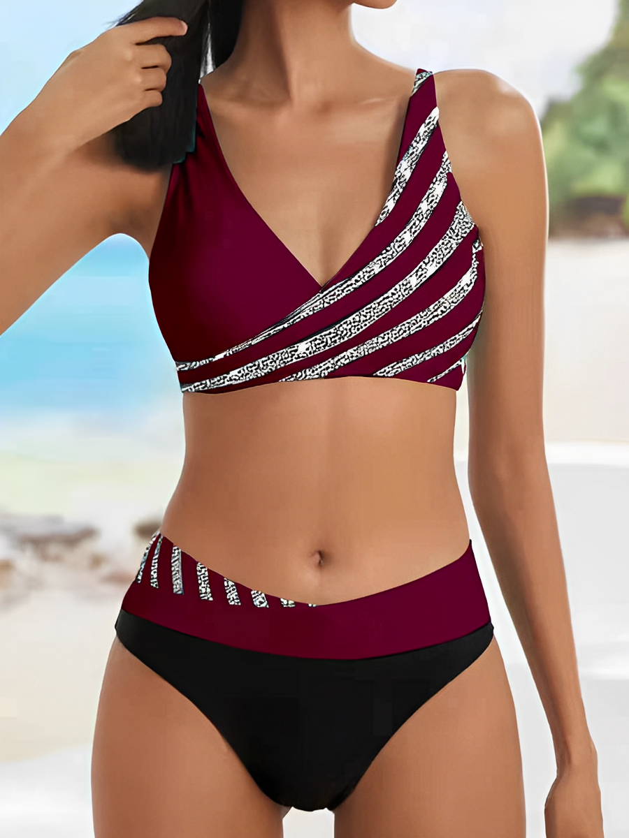 Drune - Luxuriöser gestreifter Sommerbikini