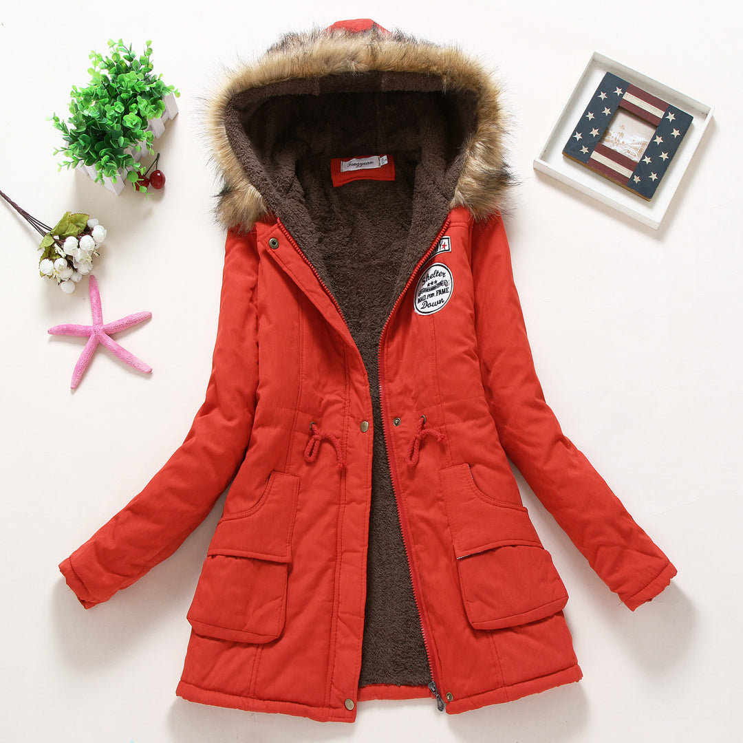 Damen gefütterte Übergangsjacke mit Kapuze und Teddyfutter Drune