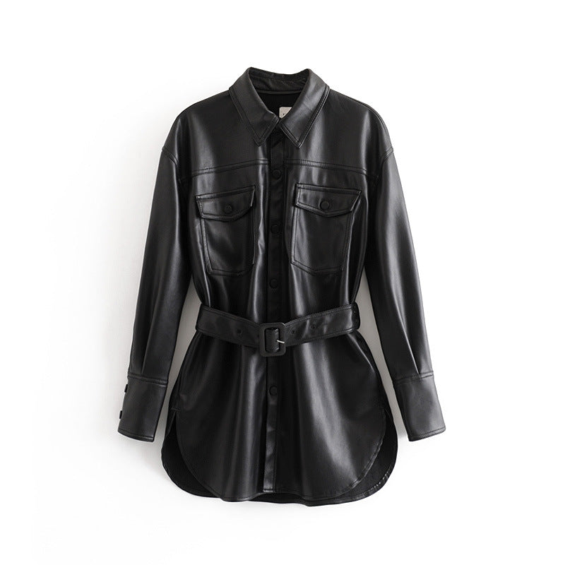 Drune | Mittellange Lederjacke Mit Gürtel Für Damen - Perfekt für Drune | Days