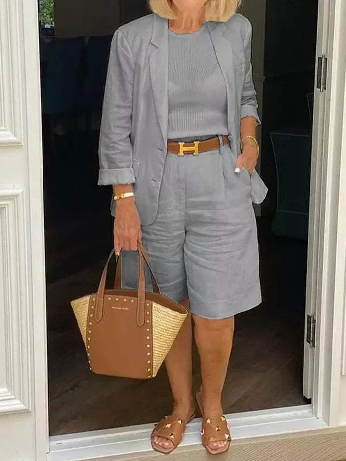 Drune | Frauenanzug - Eleganter Blazer und kurze Hose - Mit Stil - Ideal für warme Tage