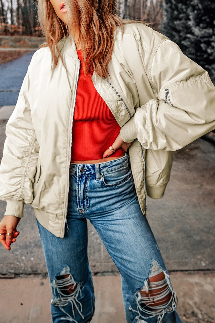 Drune | Bomberjacke - Satin-Finish - Leichte Schicht - Lässiger Streetstyle