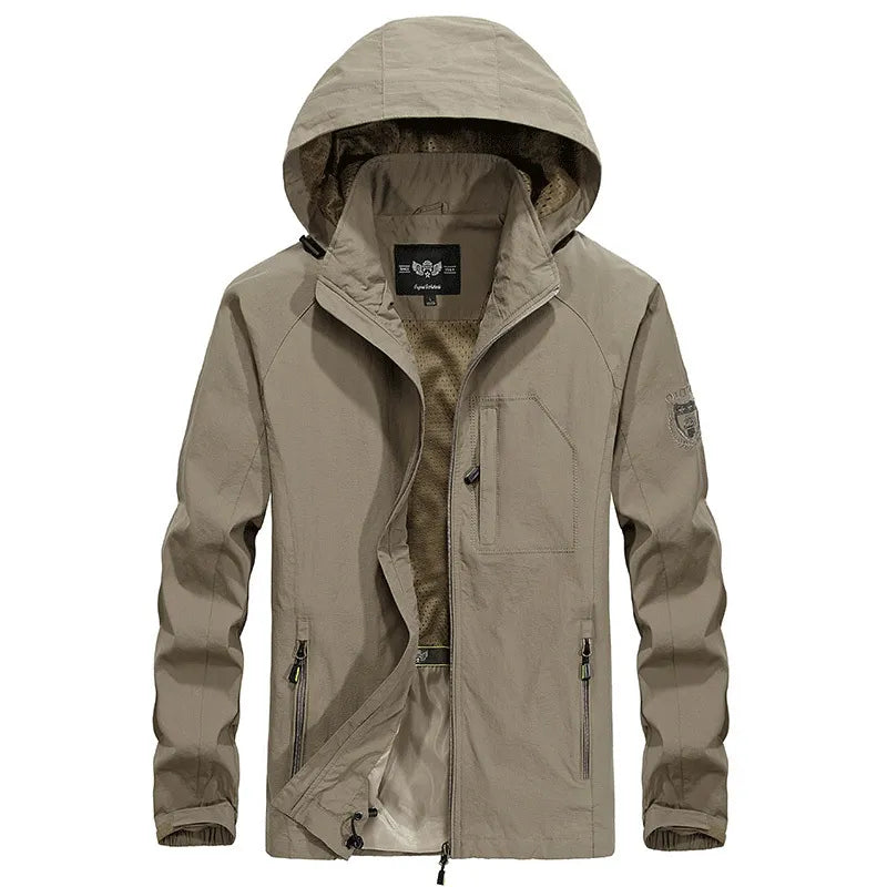 Drune | Wasserdichte Outdoor Herrenjacke mit abnehmbarem Kapuzenverband