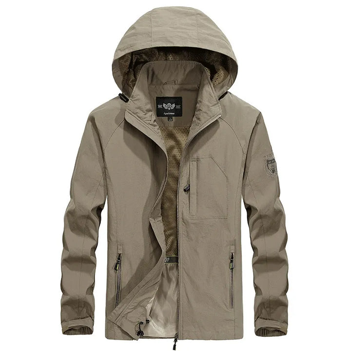 Drune | Wasserdichte Outdoor Herrenjacke mit abnehmbarem Kapuzenverband
