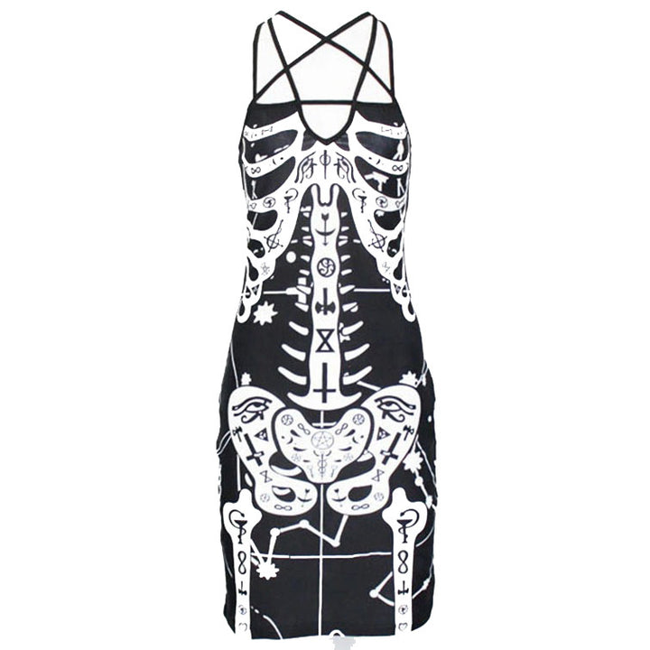 Damen figurbetontes Midi-Kleid mit grafischem Druck Drune
